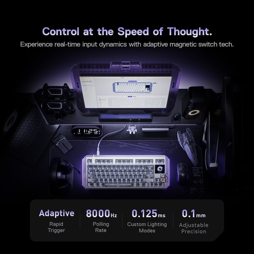 MelGeek Centauri Hall Effect Gaming Keyboard 8000Hz Gray